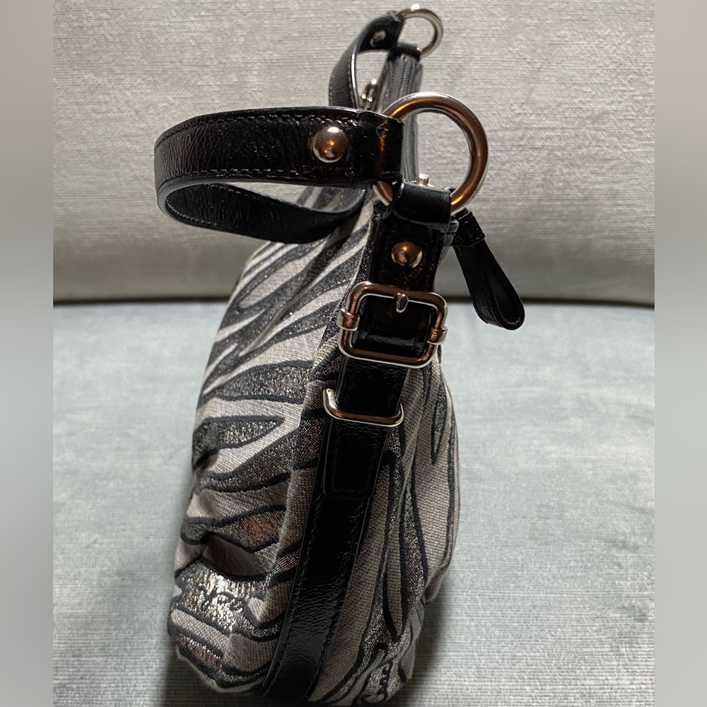 EUC coach metallic zebra print purse 10.5” x 6.5” x 3.25”; 6.5 handle drop - Picture 3 of 16